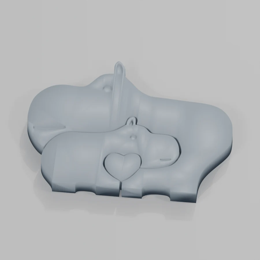 Deux hippopotames — duo décoratif