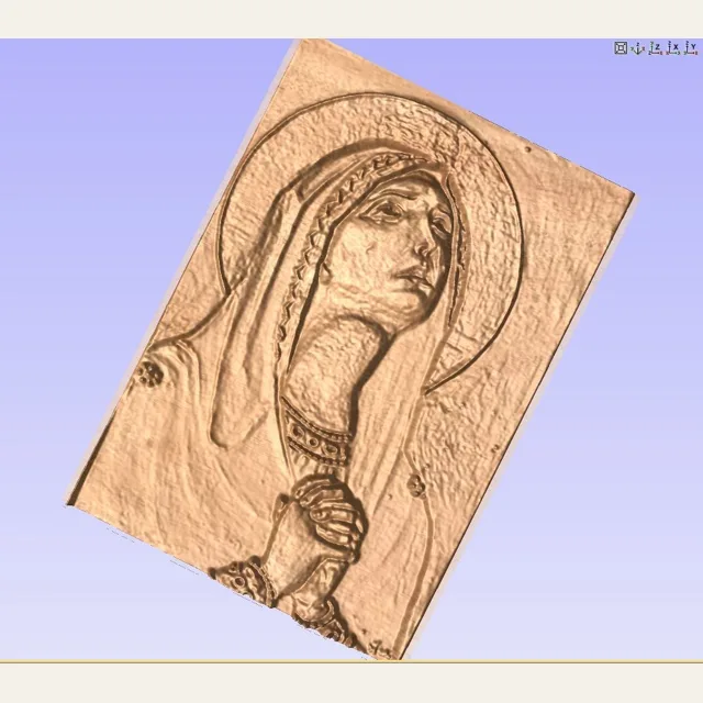 Virgin Mary Icon Relief Carving