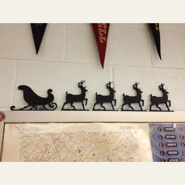 Santa Sleigh & Reindeer Christmas Decoration
