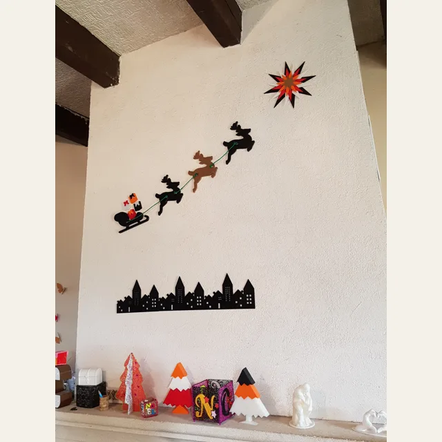 sled and reindeer and gifts for christmas