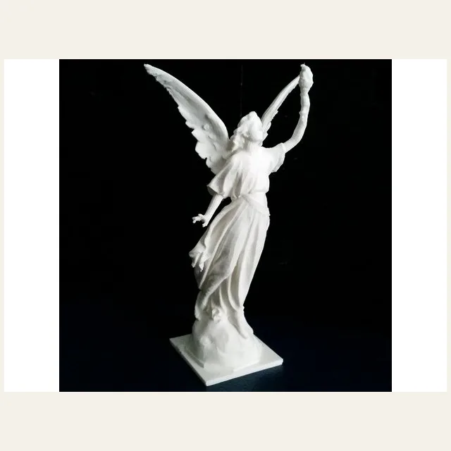Angel statue with fire