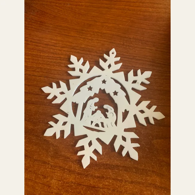 Nativity Snowflake Ornament