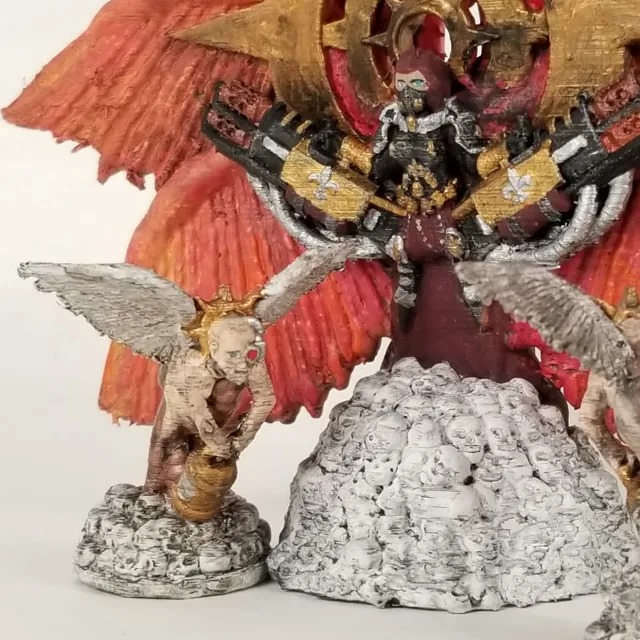 Flaming Saint With Cherub Support