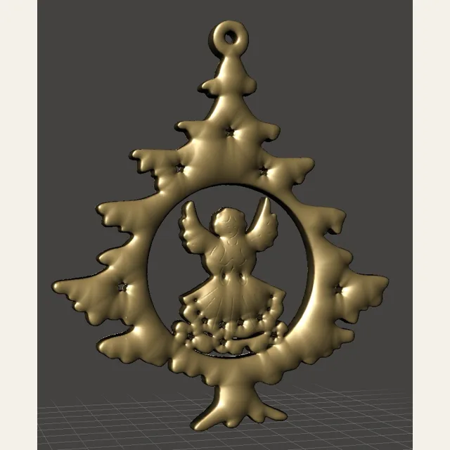 Christmas Tree Ornament - Tree with Angel