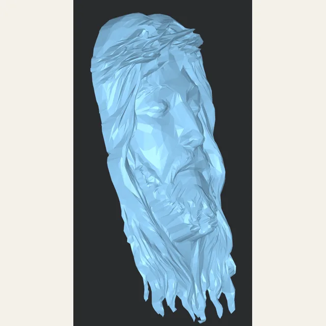 Jesus Face Bas Relief
