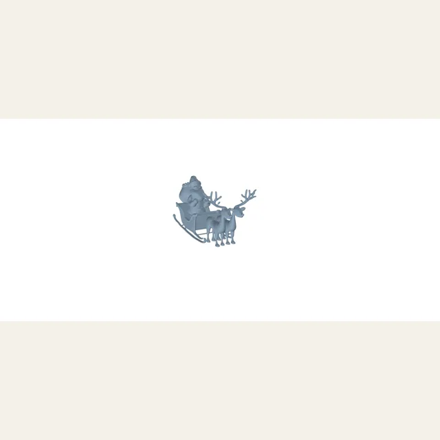 beautiful Christmas decoration with 2 reindeer and the iconic Santa Claus's sleigh