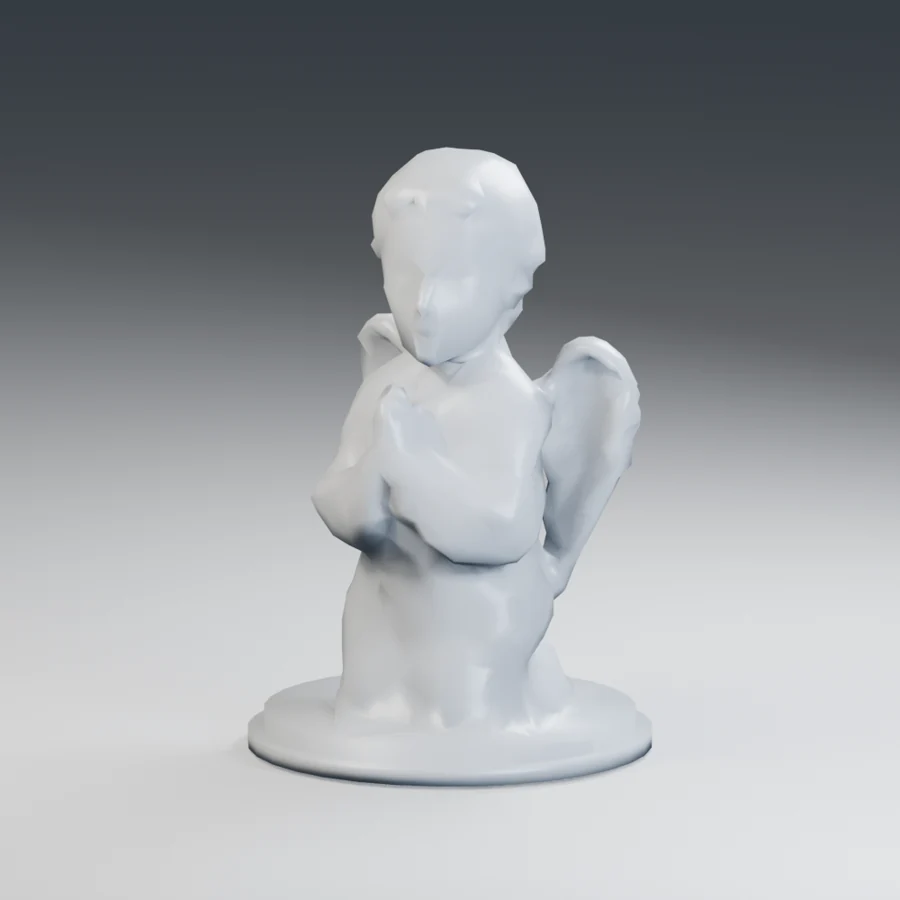 Ange en prière — sculpture géométrique
