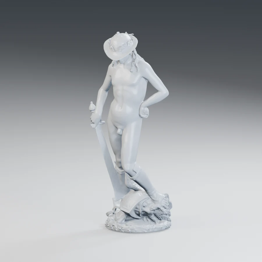 David tenant la tête de Goliath — Donatello