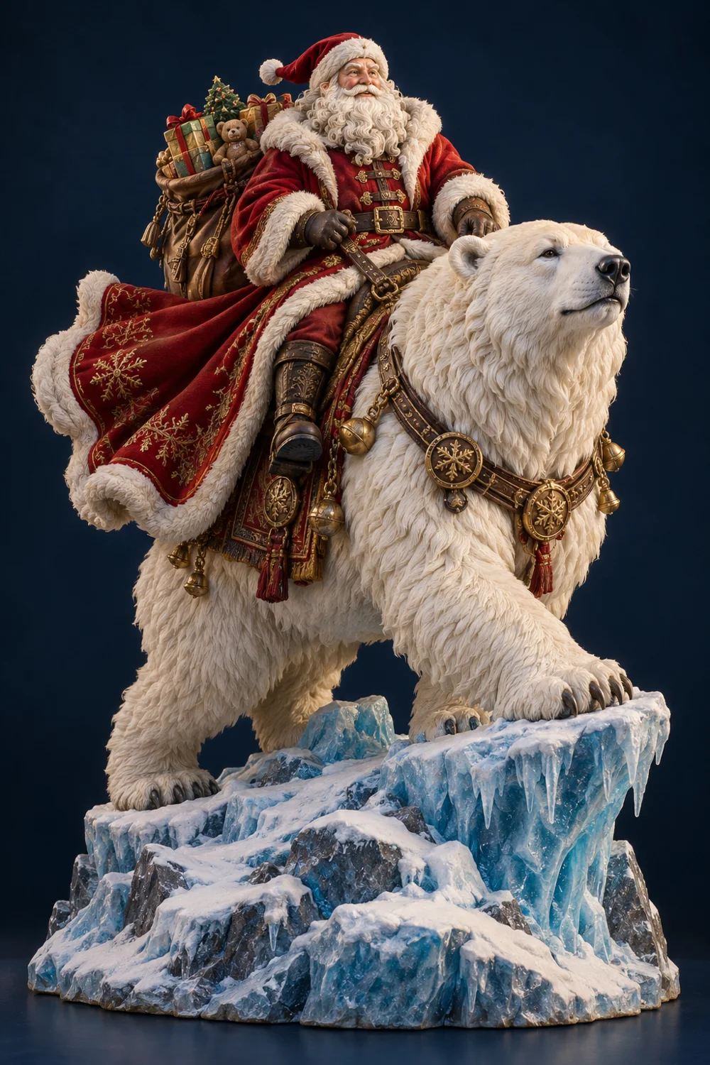 Le Père Noël chevaucheur d'ours polaire